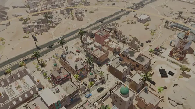 Al-Wafra: the town centre and the highway from above